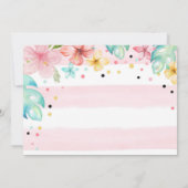 Hawaiian Luau Pineapple Pool Party Girl Birthday Einladung (Rückseite)