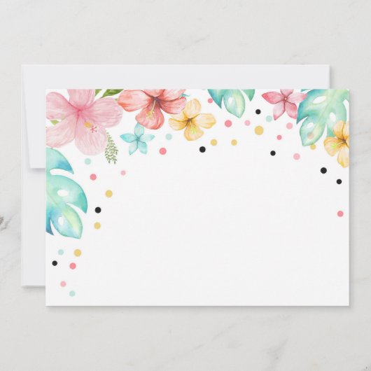 Hawaiian Luau Pineapple Pool Party Girl Birthday I Einladung (Rückseite)