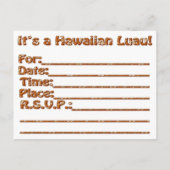 Hawaiian Luau Postcard Einladungen (Rückseite)