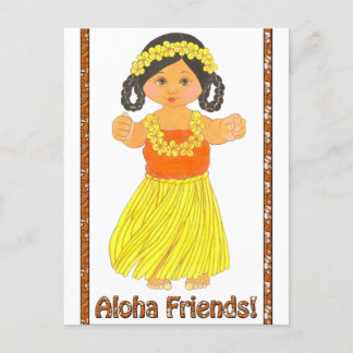 Hawaiian Luau Postcard Einladungen~Aloha Friends Einladungspostkarte