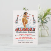 Hawaiian Luau Retro Hula Girl Party Einladung (Stehend Vorderseite)