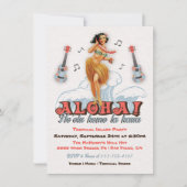 Hawaiian Luau Retro Hula Girl Party Einladung (Vorderseite)