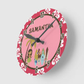 Hawaiian Luau Surf Board Tiki Personalized Clock Runde Wanduhr (Winkel)