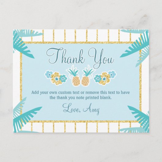 Hawaiian Luau Thank You Cards Postkarte (Vorderseite)