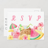 Hawaiian Luau Thema Tropisches Party UAWG Einladungspostkarte (Vorne/Hinten)