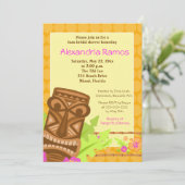 Hawaiian Luau Tiki 12x18 Brautparty Einladung (Stehend Vorderseite)