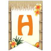Hawaiian Luau Tiki Hut Tropical Birthday Party Wimpelkette (Zweite Fahne)