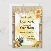 Hawaiian Luau Tiki Hut Tropische Party Einladung (Vorderseite)