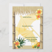 Hawaiian Luau Tiki Hut Tropische Party Einladung (Rückseite)