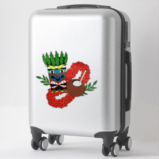 Hawaiian Luau Tiki Lei Coconut Totem Aufkleber (Koffer)