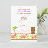 Hawaiian Luau Tropical 12x18 Brautparty Einladung (Stehend Vorderseite)