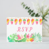 Hawaiian Luau Tropical Blätter Ice Lolly RSVP Karte (Stehend Vorderseite)