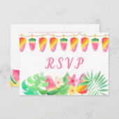 Hawaiian Luau Tropical Blätter Ice Lolly RSVP Karte (Vorne/Hinten)