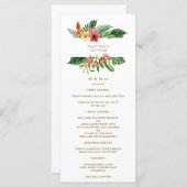 Hawaiian Luau Tropical Blume Taufmenü Menükarte (Vorne/Hinten)