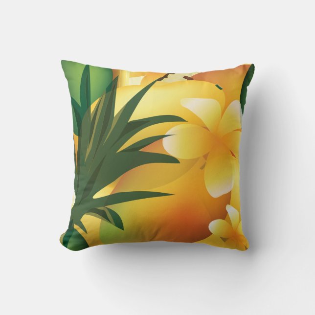 Hawaiian Luau Tropical Food Pillow Kissen (Vorderseite)