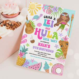 Hawaiian Luau Tropical Summer Pool Geburtstagspart Einladung