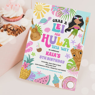 Hawaiian Luau Tropical Summer Pool Geburtstagspart Einladung