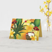 Hawaiian Luau Tropical tiki Bar Greeting Karte (Gelbe Blume)