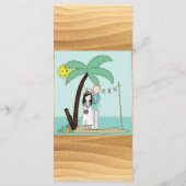 Hawaiian Luau Wedding Flat Menu Menükarte (Rückseite)