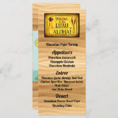 Hawaiian Luau Wedding Flat Menu Menükarte (Vorne/Hinten)