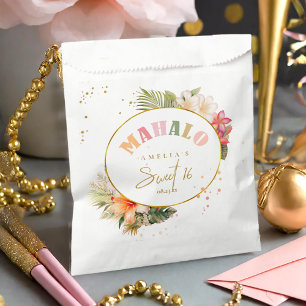 Hawaiian Mahalo 16 . Geburtstag Floral ID1092 Geschenktütchen