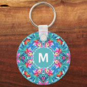 Hawaiian Mandala Abstrakt Monogram Schlüsselanhänger (Vorderseite)