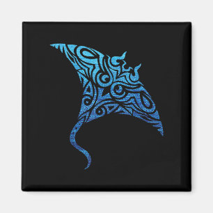 Hawaiian Manta Ray Tribal Polynesian Tattoo Pacifi Magnet