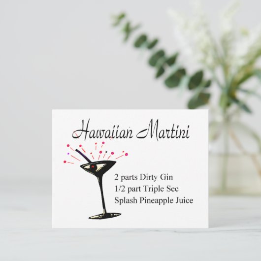 Hawaiian Martini Postkarte (Stehend Vorderseite)