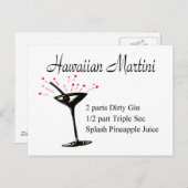 Hawaiian Martini Postkarte (Vorne/Hinten)