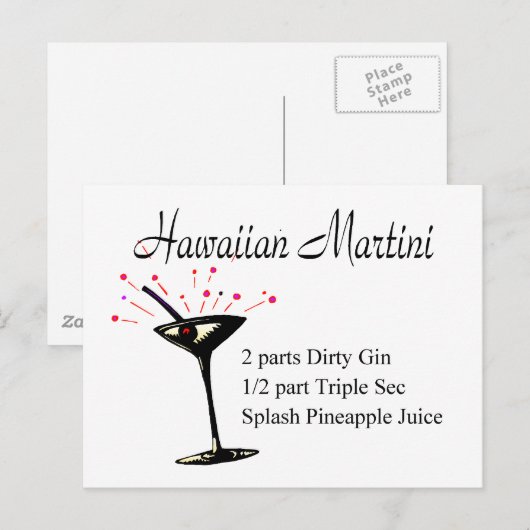 Hawaiian Martini Postkarte (Vorne/Hinten)
