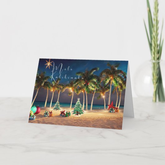 Hawaiian Mele Kalikimaka Beach Karte (Vorderseite)