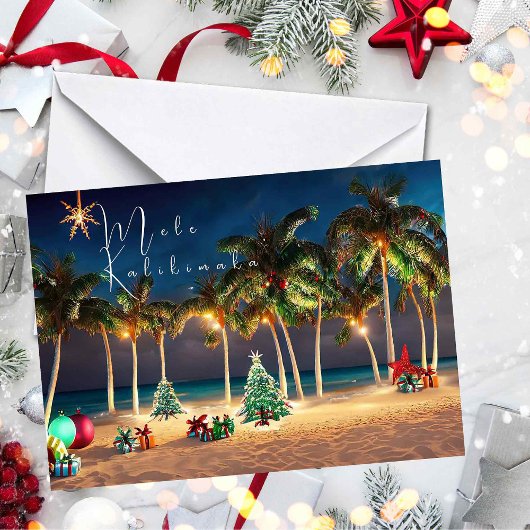 Hawaiian Mele Kalikimaka Beach Karte