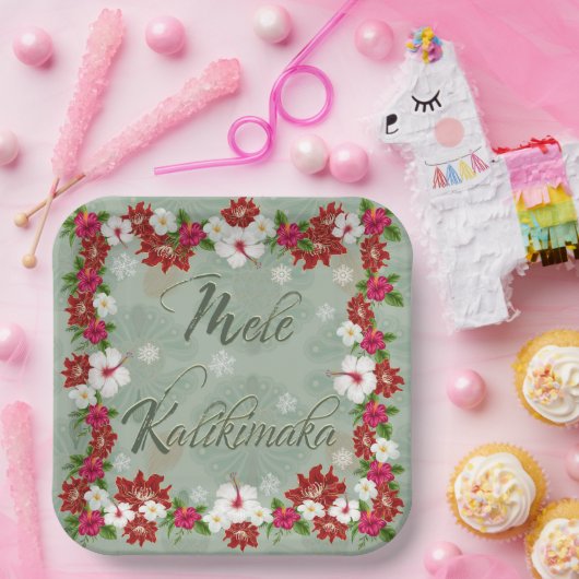 Hawaiian Mele Kalikimaka Papierplatte Pappteller (Party)