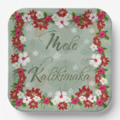 Hawaiian Mele Kalikimaka Papierplatte Pappteller (Vorderseite)