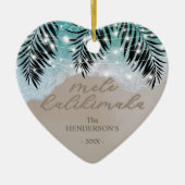 Hawaiian Mele Kalikimaka Tropical Keramik Ornament (Vorne)