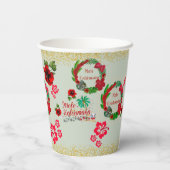 Hawaiian Mele Kalikimaka Tropical Wreath Paper Cu Pappbecher (Rückseite)