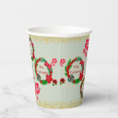 Hawaiian Mele Kalikimaka Tropical Wreath Paper Cu Pappbecher (Rechts)