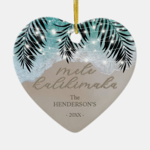Hawaiian Mele Kalikimaka Tropisch Keramik Ornament