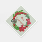 Hawaiian Mele Kalikimaka Tropischer Wreath Napkins Serviette (Ecke)