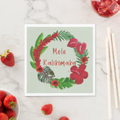 Hawaiian Mele Kalikimaka Tropischer Wreath Napkins Serviette (Beispiel)
