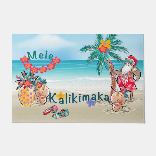 Hawaiian Mele Kalikimaka Welcome Mat Fußmatte (Vorderseite)