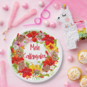 Hawaiian Mele Kalikimaka Wreath Paper Plate Pappteller (Party)