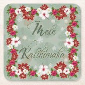 Hawaiian Mele Kalikimaka Wreath Untersetzer (Vorderseite)