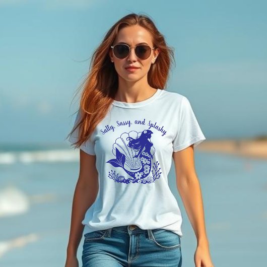 Hawaiian Mermaid-Salty, Sassy und Splashy-Blue T-Shirt