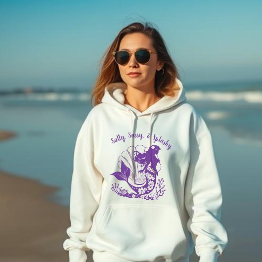 Hawaiian Mermaid-Salty, Sassy und Splashy Lila Hoodie