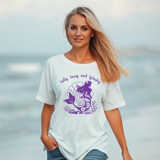 Hawaiian Mermaid-Salty, Sassy und Splashy Lila T-Shirt