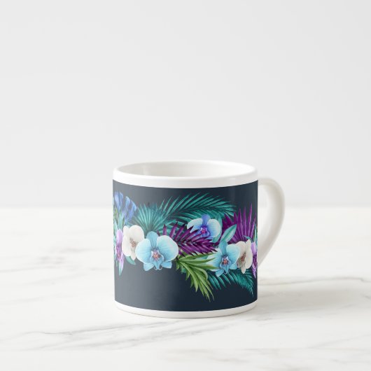 Hawaiian Midnight Orchids Espresso Tasse (Vorderseite Rechts)