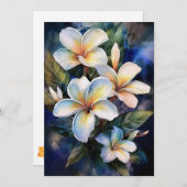 Hawaiian Midnight Plumeria Feiertagskarte (Vorne/Hinten)