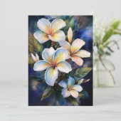 Hawaiian Midnight Plumeria Feiertagskarte (Stehend Vorderseite)