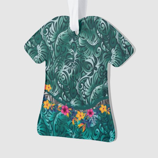 Hawaiian Monstera Barkcloth Fusion Ornament (Vorderseite)